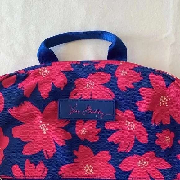 Vera Bradley blue and pink lighter up just right art poppies backpack NWT - Picture 2 of 7